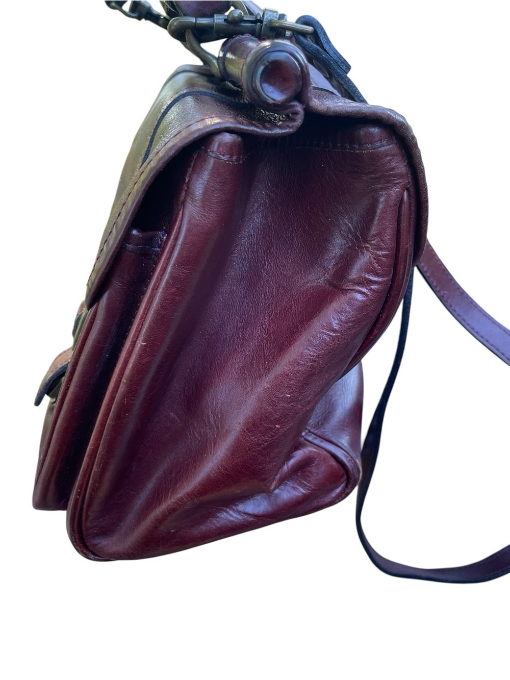 Vintage Wilsons Genuine Leather medium sized Messenger Crossbody Satchel Bag - Picture 9 of 16